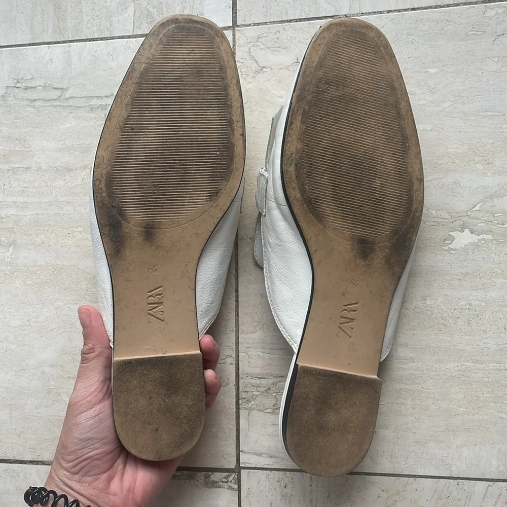 Zara White Fringe Loafers - Picture 5 of 7